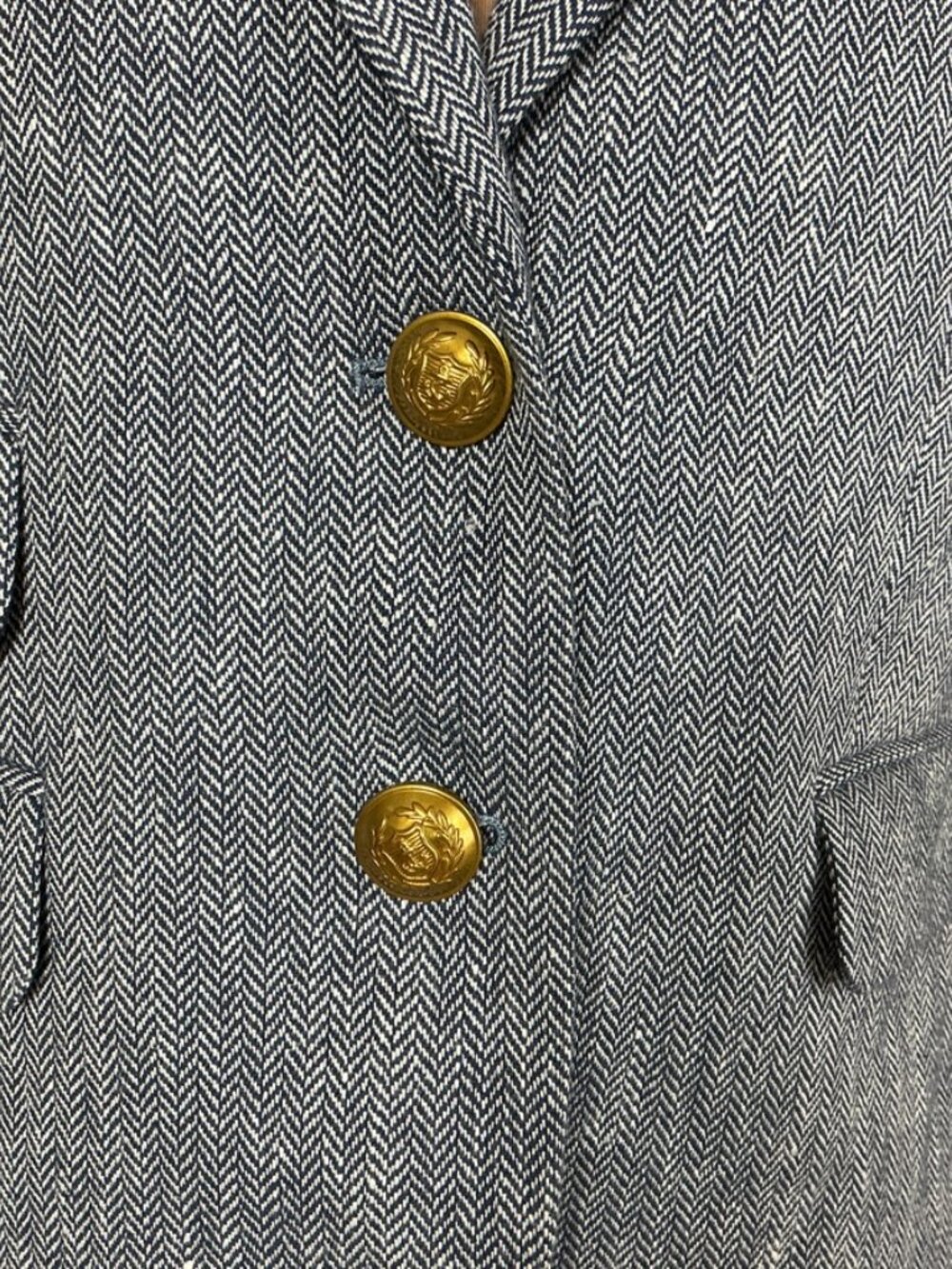 J. Crew Dalton Blue & White Herringbone Italian Cotton Linen Blazer NWOT 6 - Picture 2 of 11